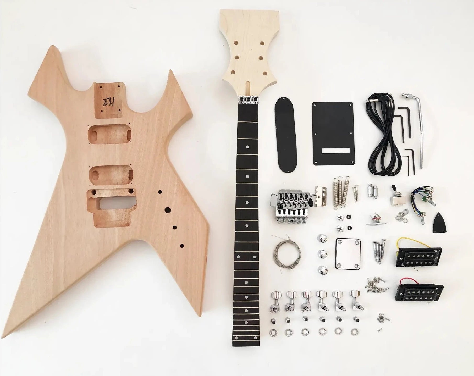 TheFretWire The FretWire DIY Flying V Guitar Kit - DIY Build Your Own  Guitar, Guitar Setup Kit, DIY guitar Kit for Beginners and Professionals… V